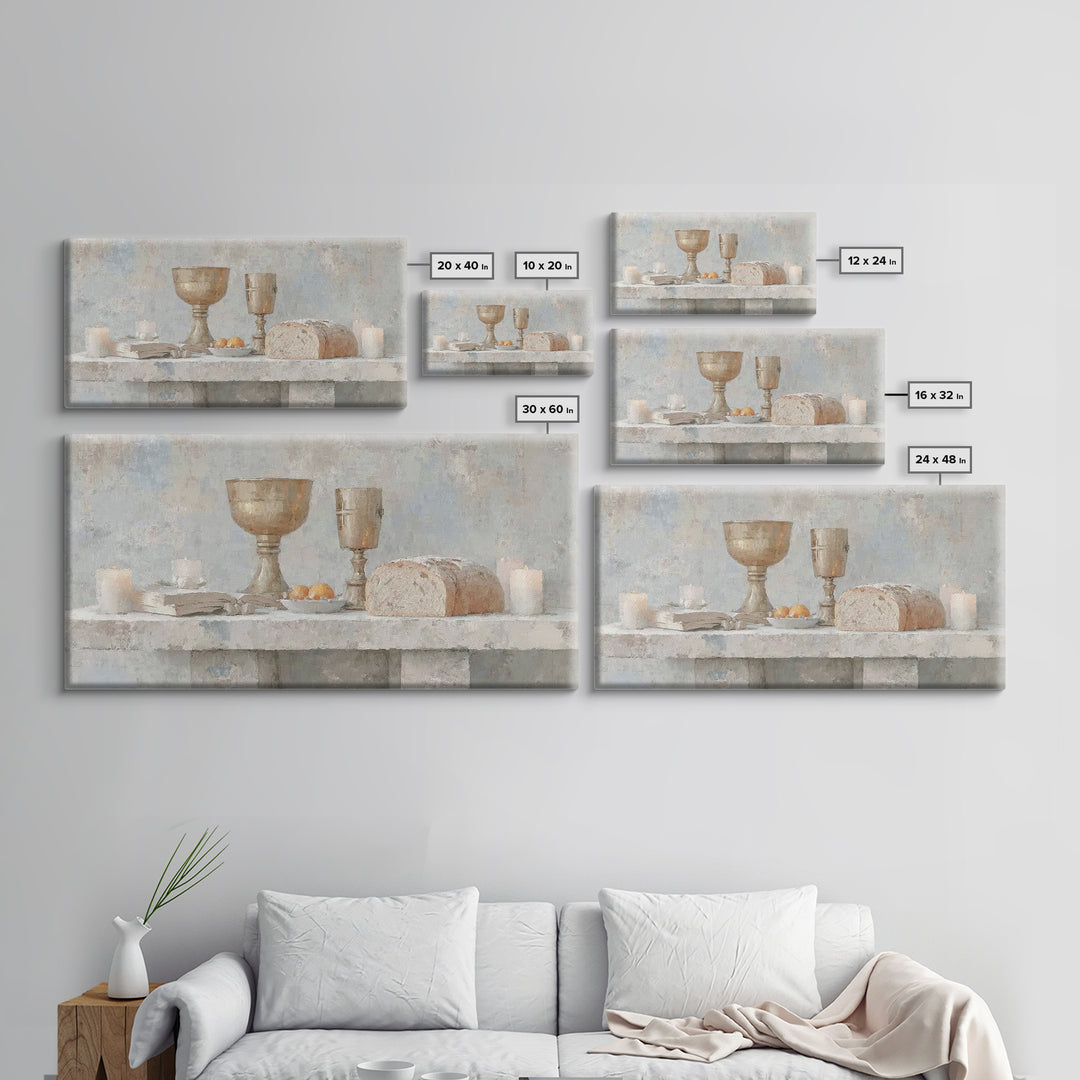Bread Of Blessing – Framed Canvas Print – Christian Wall Art – Christian Art Print – Vintage Christian Art – Christian Gift – Christmas Art