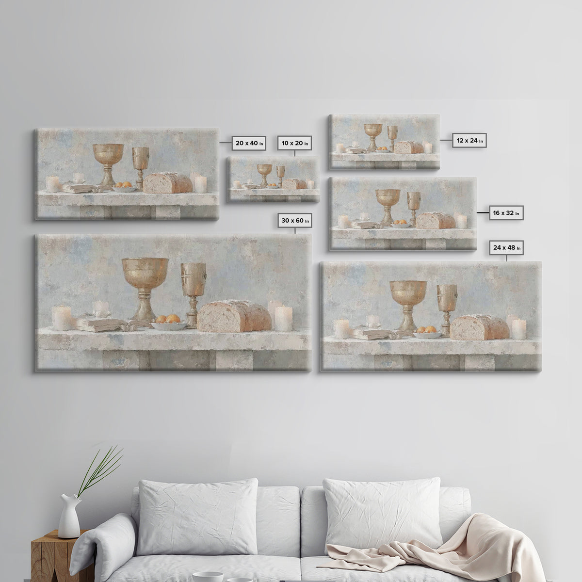 Bread Of Blessing – Framed Canvas Print – Christian Wall Art – Christian Art Print – Vintage Christian Art – Christian Gift – Christmas Art