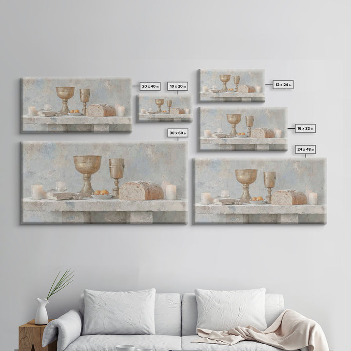 Bread Of Blessing – Framed Canvas Print – Christian Wall Art – Christian Art Print – Vintage Christian Art – Christian Gift – Christmas Art