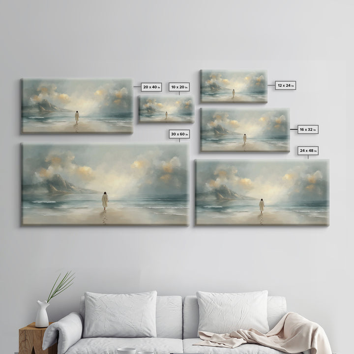 Heavenly Shore – Framed Canvas Print – Christian Christmas Art – Christian Art Canvas – Jesus Painting – Christian Wall Art – Large Christi
