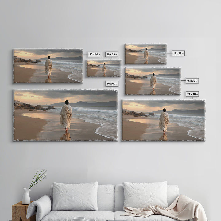 Sacred Journey – Framed Canvas Print – Jesus Painting – Christian Wall Art – Christian Art Canvas – Vintage Christian Art – Christmas Art