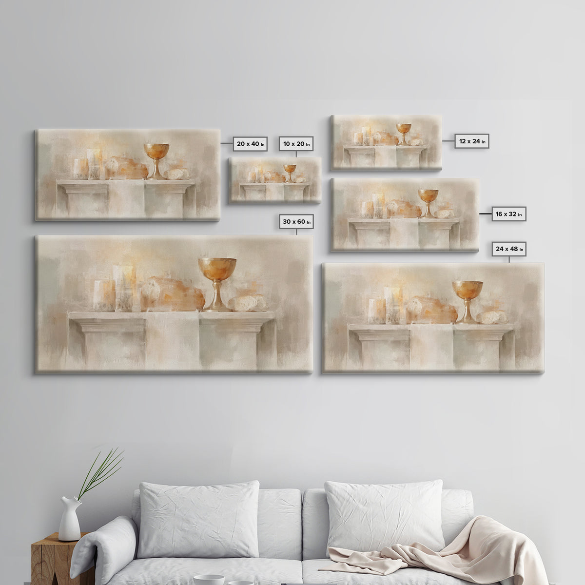 Golden Chalice Light | Framed Canvas Print | Christian Art Canvas | Christian Wall Art | Minimalist Christian Art | Christian Decor | Chris
