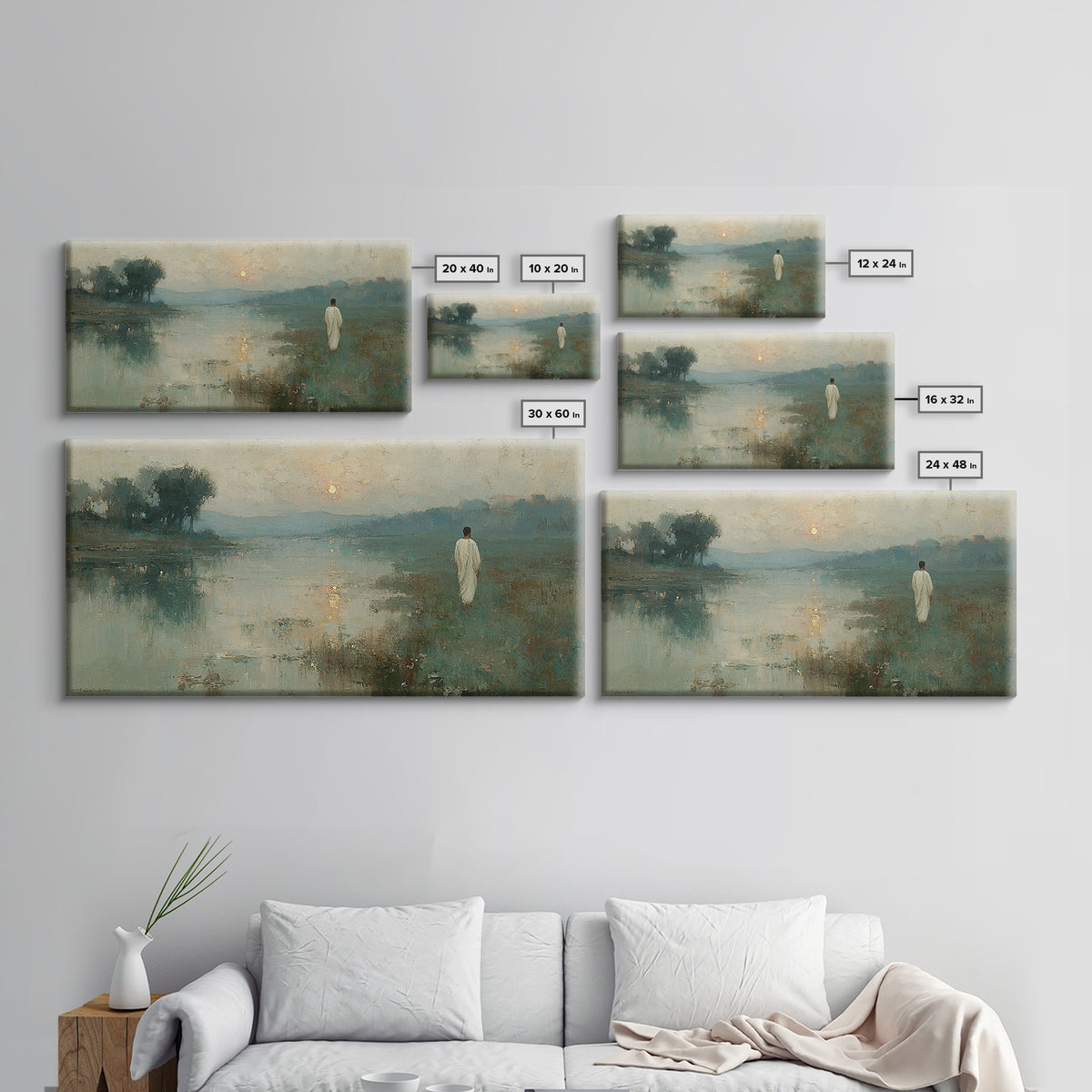 Lowland Dawn – Framed Canvas Print – Christian Art Canvas – Christian Wall Art – Jesus Painting – Subtle Christian Art – Christian Gift Ide