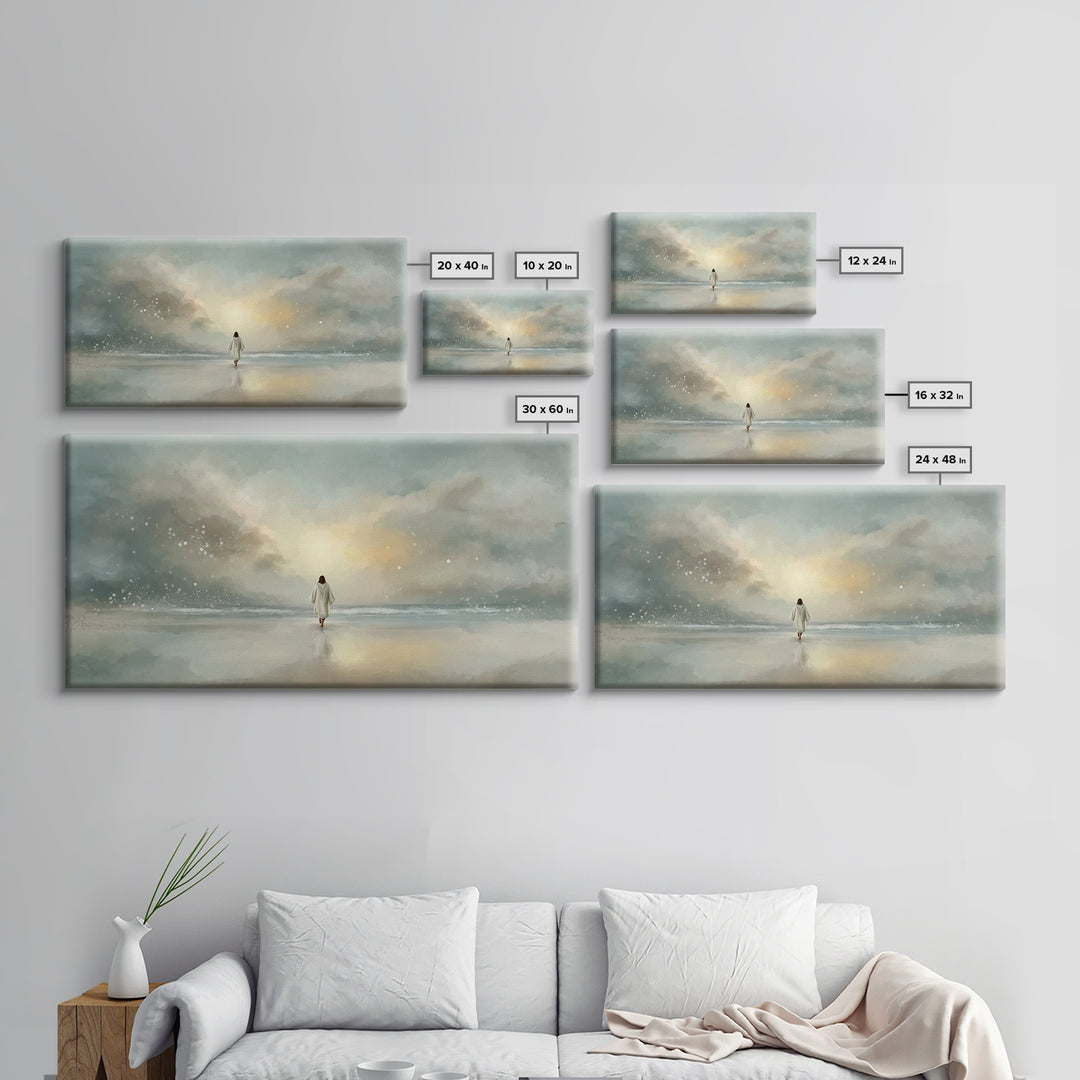 Heaven’s Glow – Framed Canvas Print – Christian Wall Art – Jesus Painting – Christian Art Canvas – Modern Christian Art – Christmas Art Pri