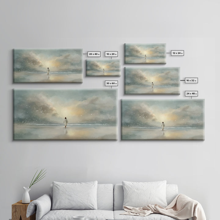 Heaven’s Glow – Framed Canvas Print – Christian Wall Art – Jesus Painting – Christian Art Canvas – Modern Christian Art – Christmas Art Pri