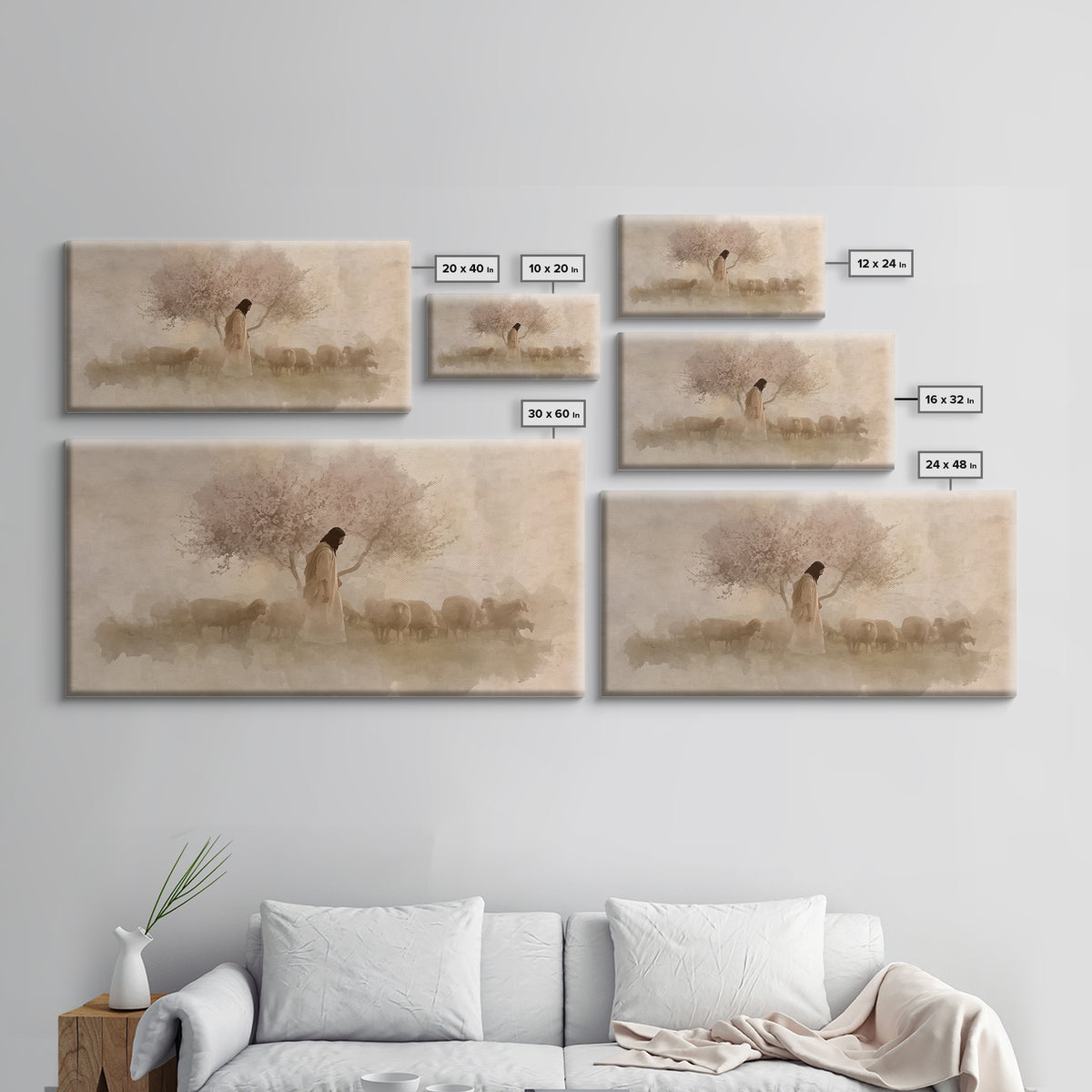 Gentle Shepherd – Framed Canvas Print – Christian Art Canvas – Jesus Painting – Christian Wall Art – Christian Art Print – Christian Christ