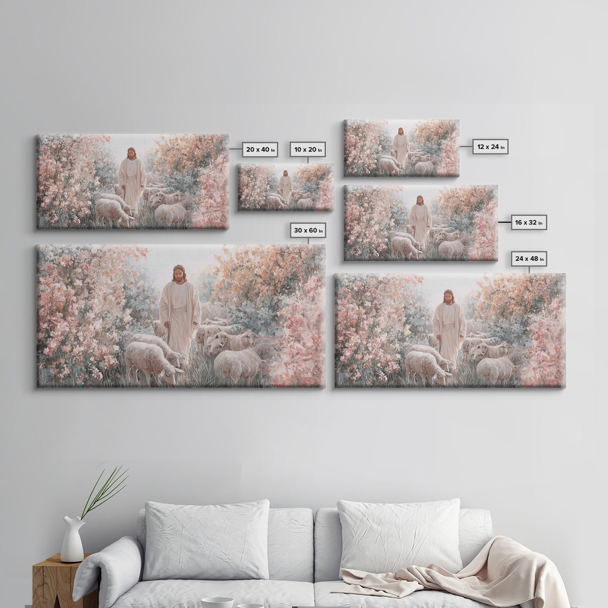 Blossoms Of Grace – Framed Canvas Print – Christian Wall Art – Jesus Painting – Christian Decor – Christian Art Canvas – Christmas Art