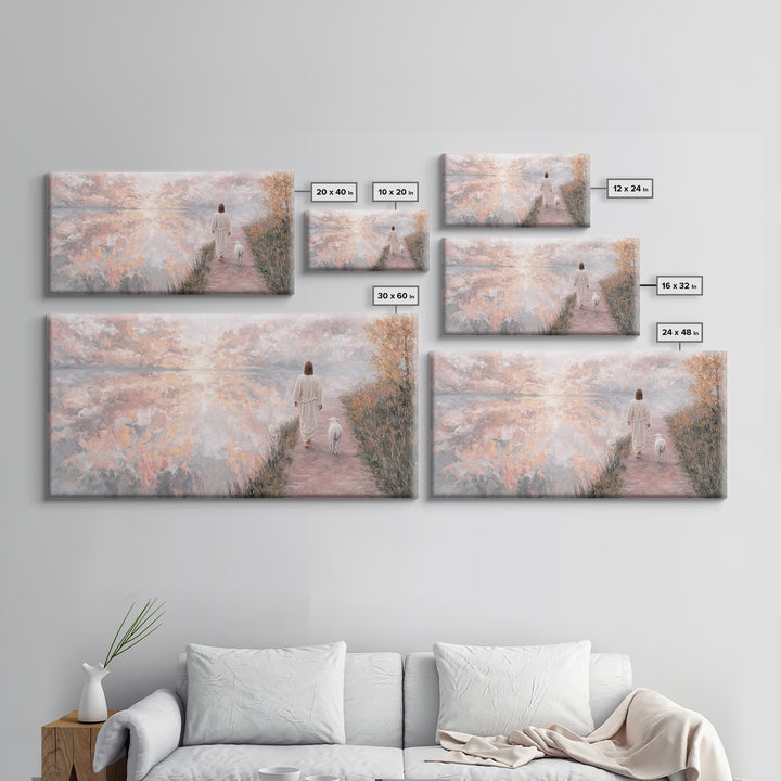 Guiding Shepherd Path – Framed Canvas Print – Christmas Art – Christian Decor – Christian Art Canvas – Jesus Painting – Christian Wall Art