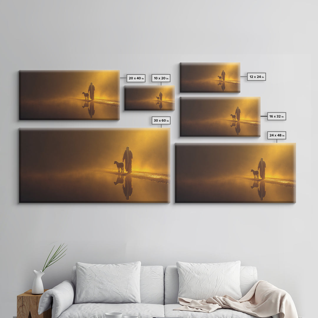 Serenity Of Faith, Framed Canvas Print, Christian Decor, Jesus Painting, Christian Art Canvas, Christian Wall Art, Christmas Art
