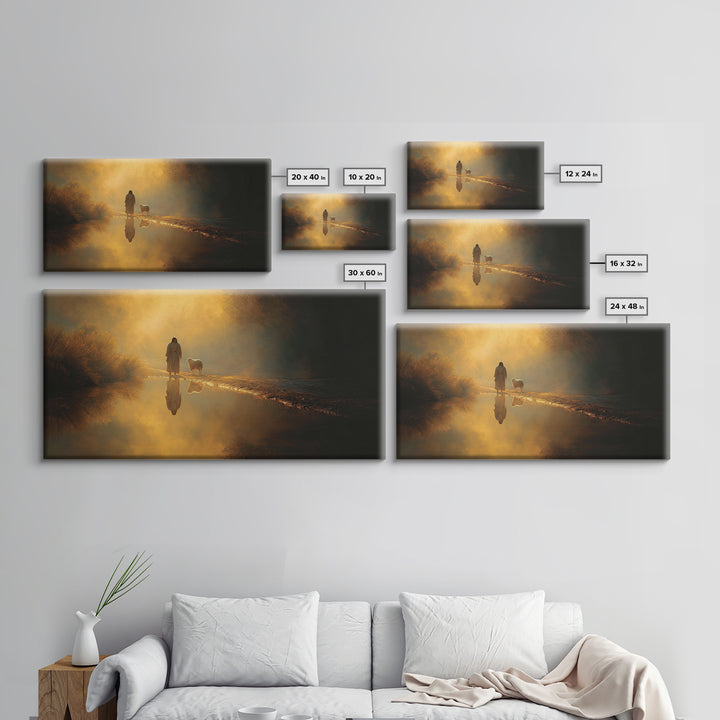 Evening Hopefall | Framed Canvas Print | Jesus Painting | Christian Wall Art | Christian Decor | Christmas Art | Christian Art Canvas