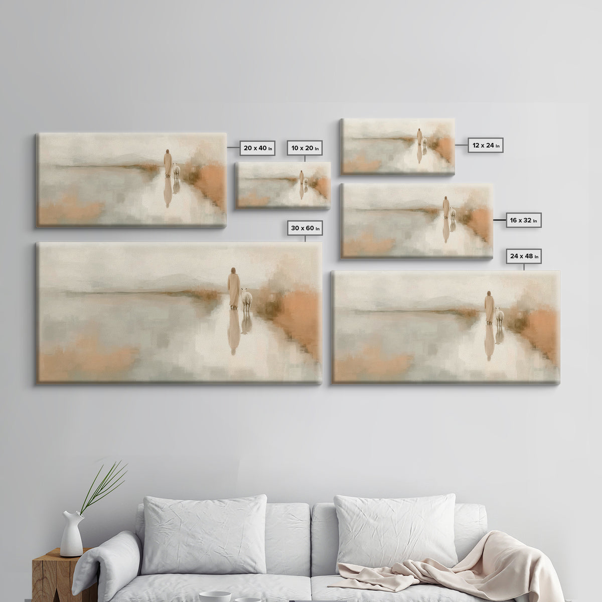 Quiet Shepherd Mist, Framed Canvas Print, Christian Wall Art, Christian Decor, Christian Art Canvas, Christmas Art, Jesus Painting