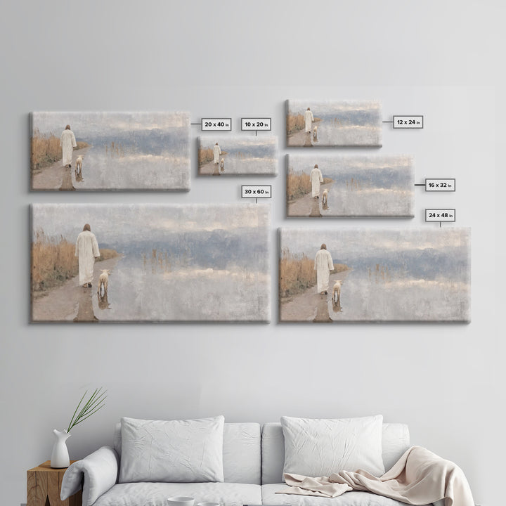 Silent Meadow Grace | Framed Canvas Print | Christian Decor | Christmas Art | Jesus Painting | Christian Art Canvas | Christian Wall Art