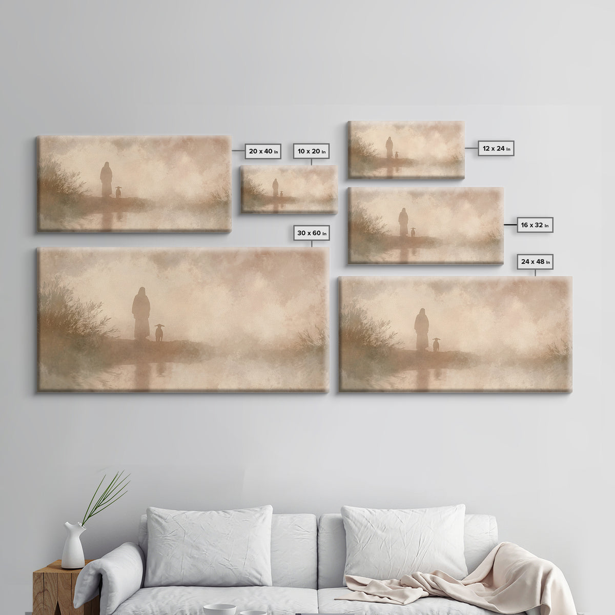 Heavenward Stroll – Framed Canvas Print – Christian Wall Art – Christian Art Canvas – Christian Decor – Christmas Art – Jesus Painting