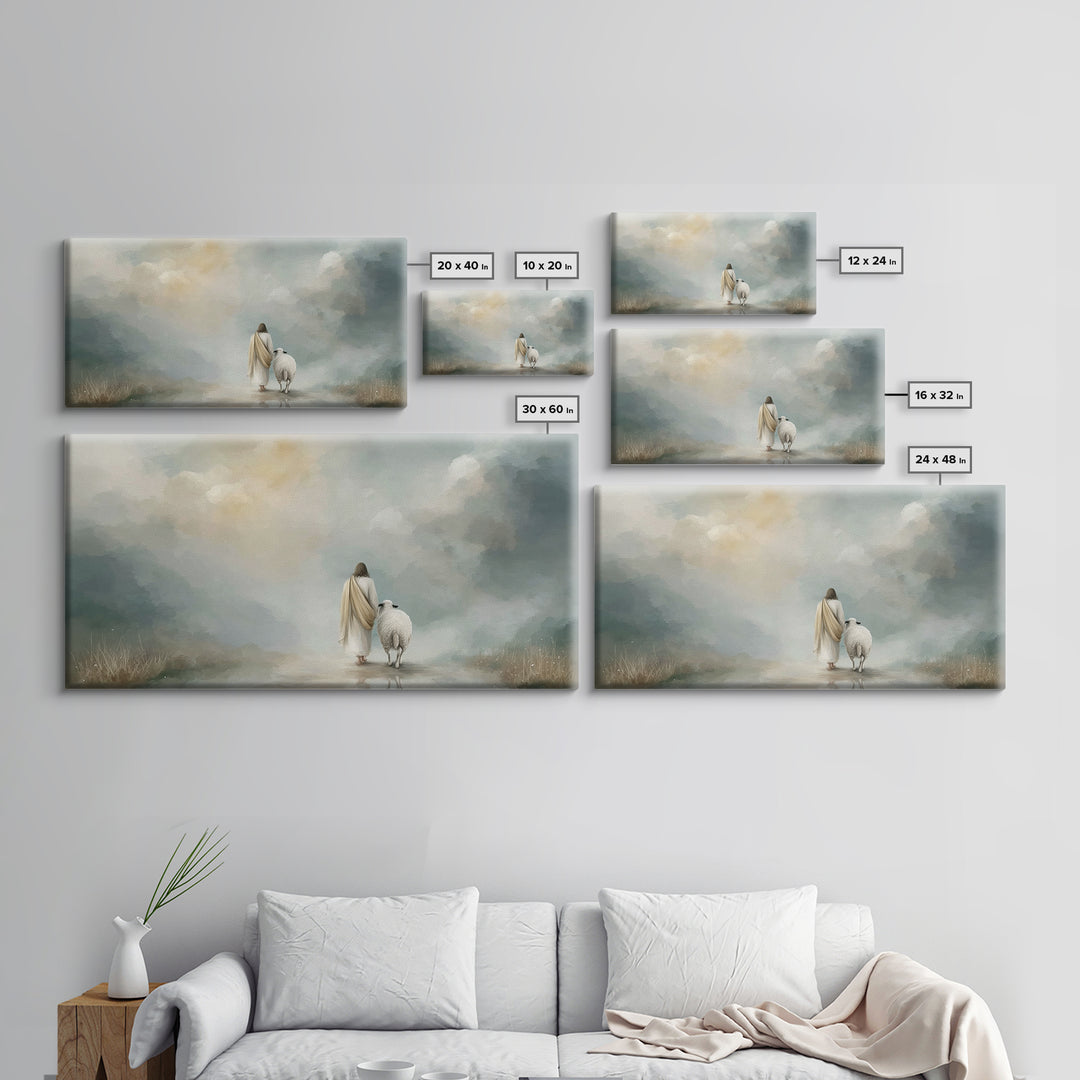 Heaven’s Quiet Walk, Framed Canvas Print, Christian Art Canvas, Jesus Painting, Christian Wall Art, Christian Decor, Christian Gift Ideas