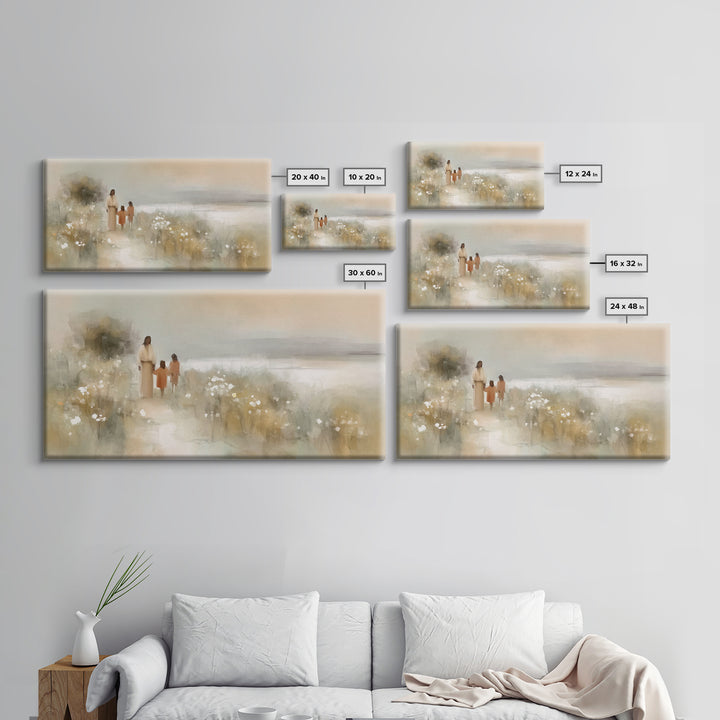 Golden Coast Promise – Framed Canvas Print – Christian Art – Jesus Painting – Christian Art Canvas – Christian Wall Art – Christian Decor