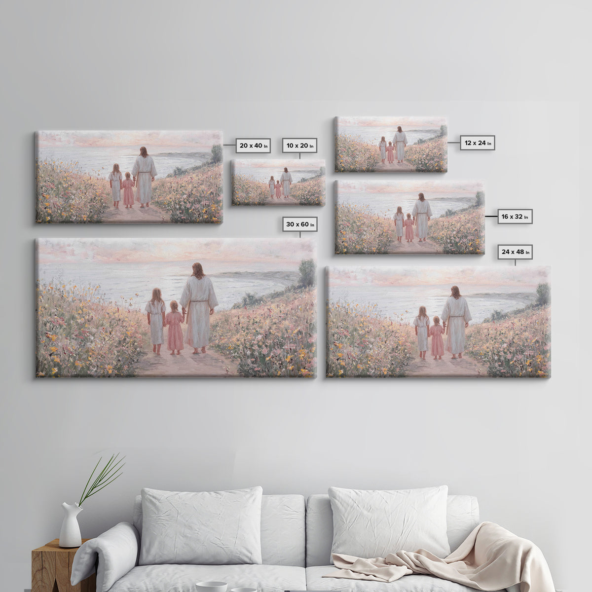 Soft Horizon Faith, Framed Canvas Print, Christian Art Canvas, Christian Wall Art, Christian Decor, Jesus Painting, Christian Art