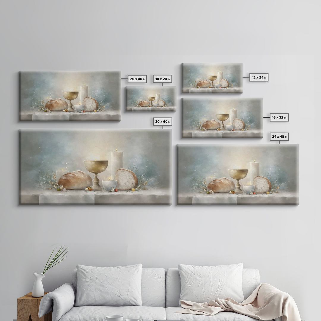 Holy Supper Glow | Framed Canvas Print | Christian Art Canvas | Christian Wall Art | Christmas Art Prints | Christian Christmas Decor | Chr