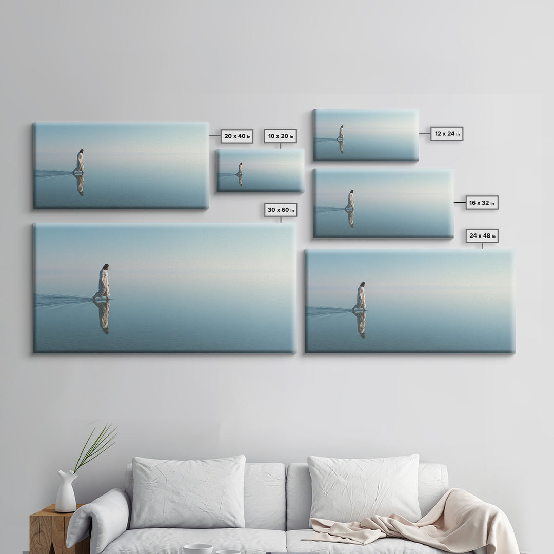 Calm Horizon Light | Framed Canvas Print | Christian Wall Art | Jesus Painting | Christian Art Canvas | Christian Christmas Art | Christian