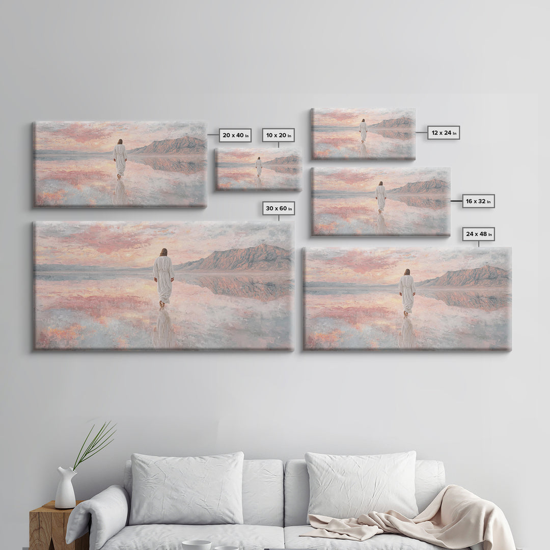 Twilight Grace Walk – Framed Canvas Print – Christian Wall Art – Christian Art Canvas – Jesus Painting – Christian Gift – Christian Christm