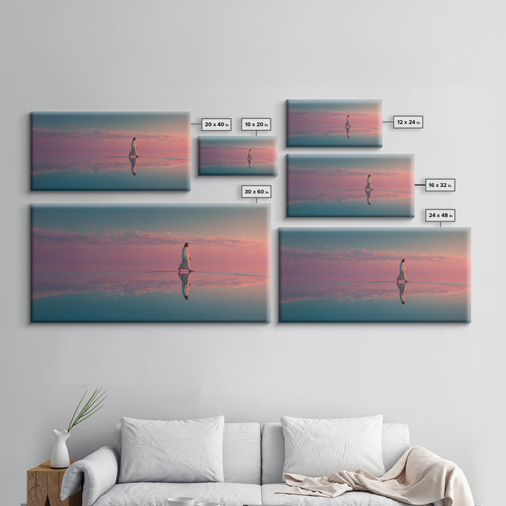 Blush Sky Promise, Framed Canvas Print, Christian Art Canvas, Christian Wall Art, Jesus Painting, Christian Christmas Art, Christian Gift I