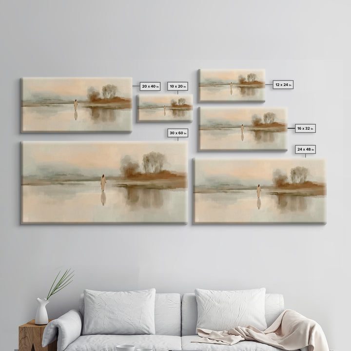 Quiet River Grace – Framed Canvas Print – Jesus Painting – Christian Art Canvas – Christian Wall Art – Christmas Art – Christian Christmas