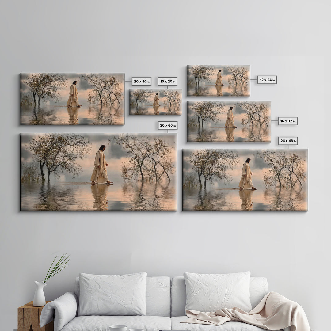 Twilight Shepherd Peace – Framed Canvas Print – Christian Christmas Art – Christmas Art – Christian Wall Art – Jesus Painting – Christian A