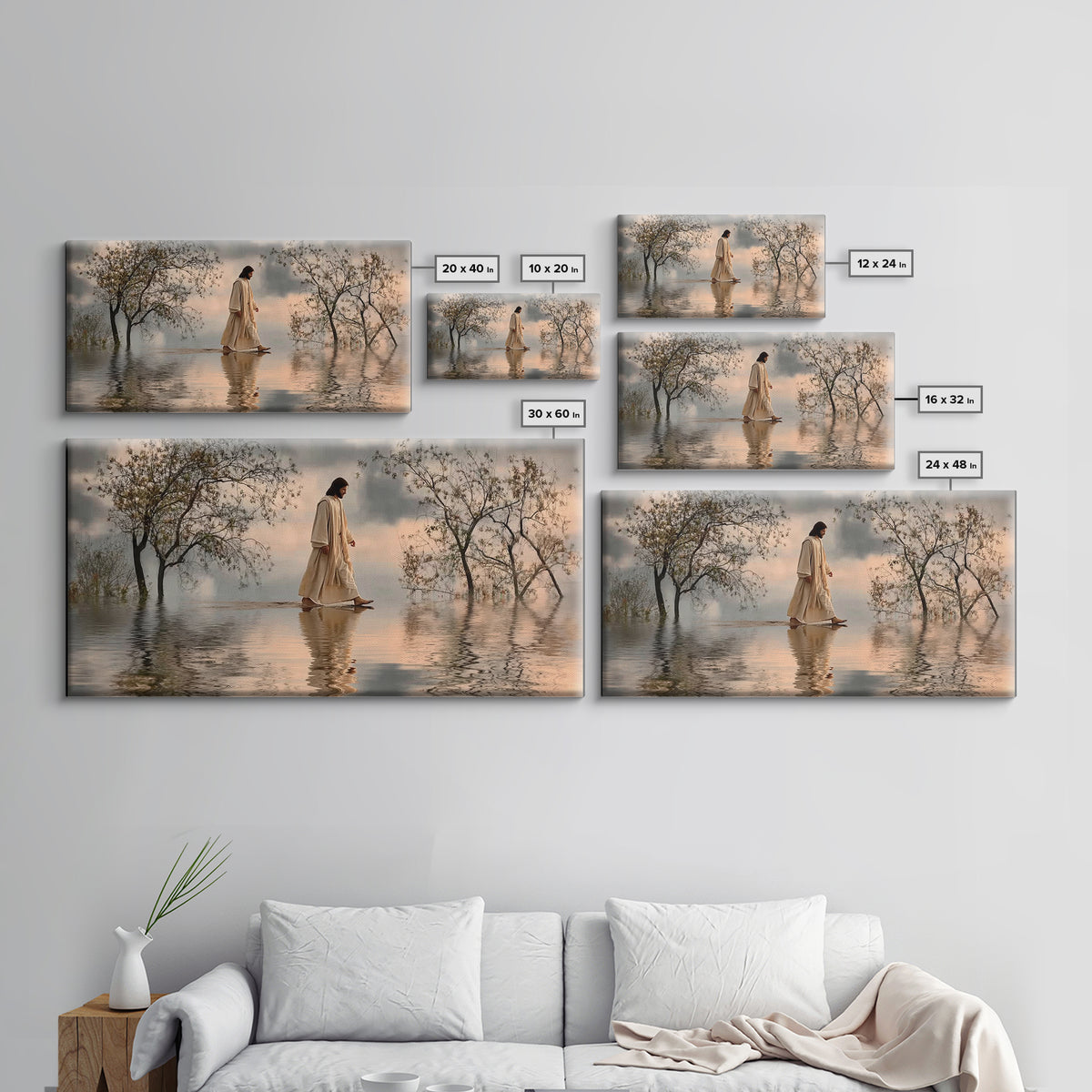 Twilight Shepherd Peace – Framed Canvas Print – Christian Christmas Art – Christmas Art – Christian Wall Art – Jesus Painting – Christian A