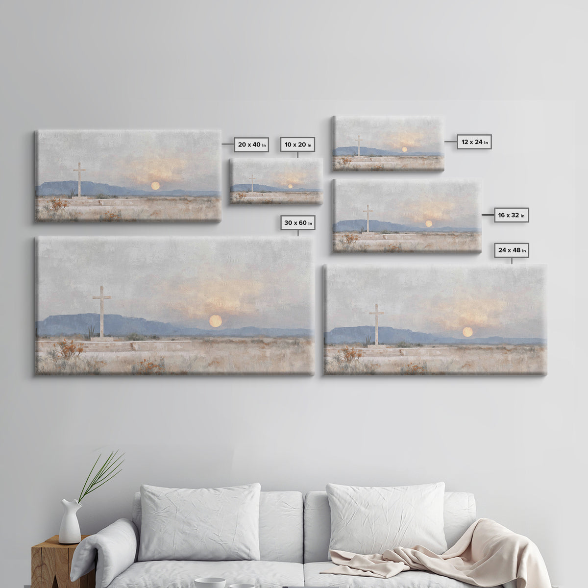 Cross Of The Horizon – Framed Canvas Print – Christian Wall Art – Christian Art Canvas – Christian Painting – Christian Decor – Christmas W