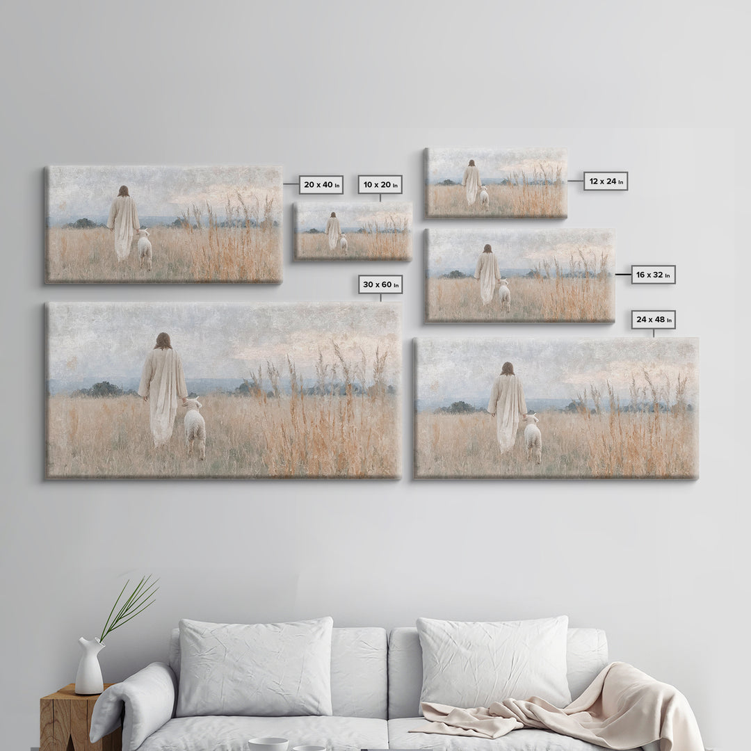 Quiet Shepherd Path – Framed Canvas Print – Christian Wall Art – Jesus Painting – Christian Art Canvas – Christian Christmas Art – Faith Ar