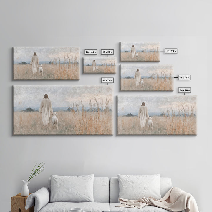 Quiet Shepherd Path – Framed Canvas Print – Christian Wall Art – Jesus Painting – Christian Art Canvas – Christian Christmas Art – Faith Ar