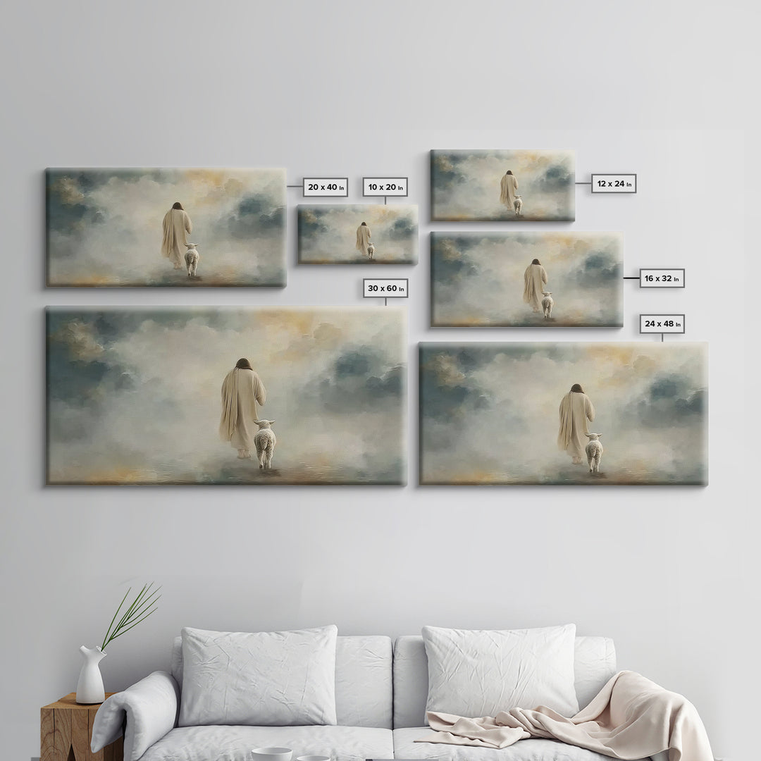 Shepherds In Light – Framed Canvas Print – Christian Wall Art – Christian Art – Jesus Painting – Christian Christmas Art – Gift Ideas