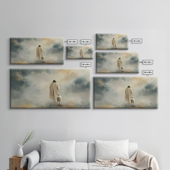 Shepherds In Light – Framed Canvas Print – Christian Wall Art – Christian Art – Jesus Painting – Christian Christmas Art – Gift Ideas