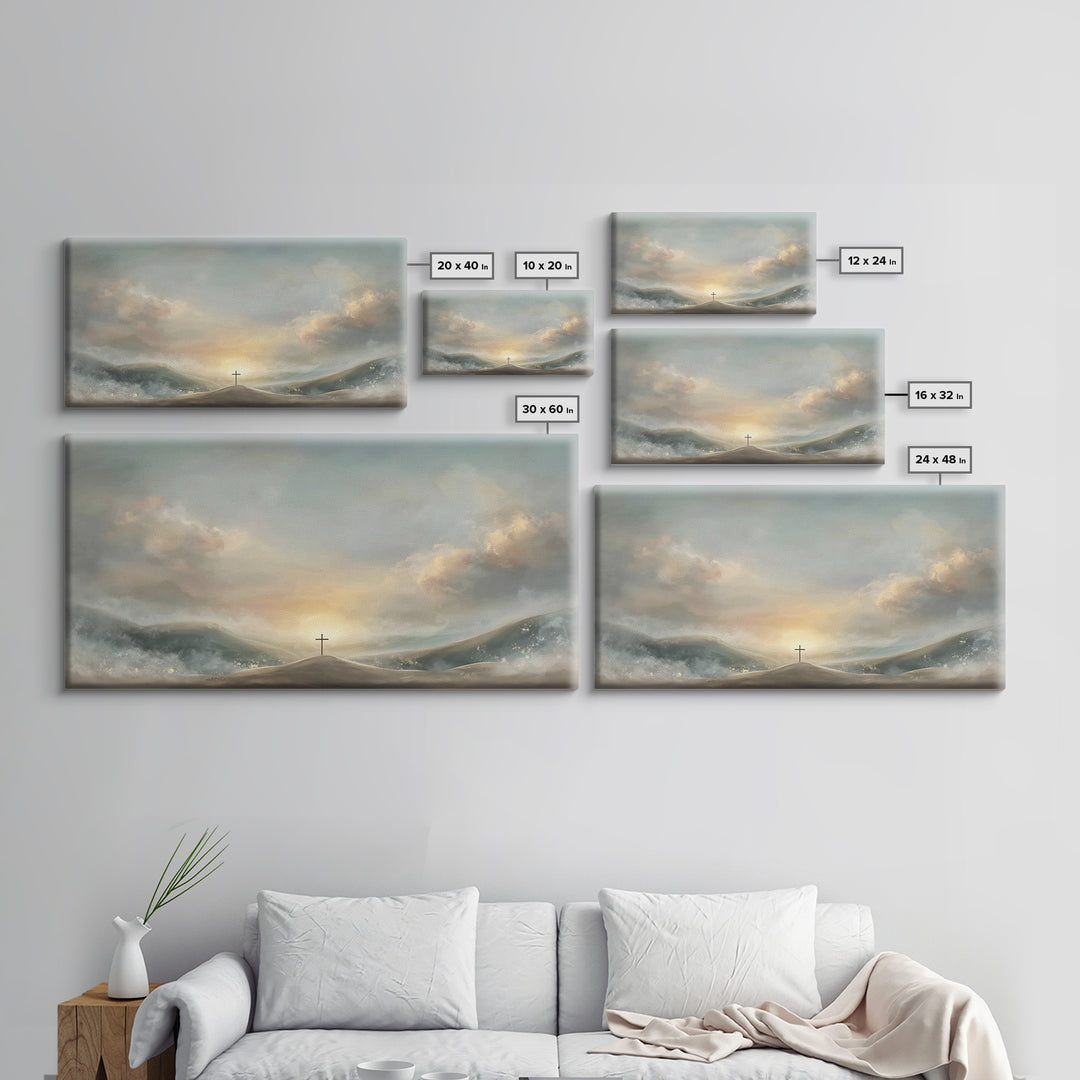 Dawn Of Salvation – Framed Canvas Print – Christian Wall Art – Christian Art Canvas – Minimalist Christian Art – Christian Decor – Christia