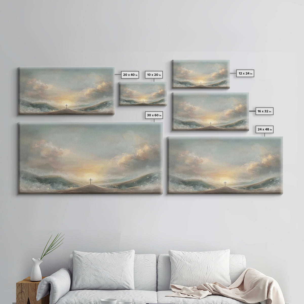 Dawn Of Salvation – Framed Canvas Print – Christian Wall Art – Christian Art Canvas – Minimalist Christian Art – Christian Decor – Christia