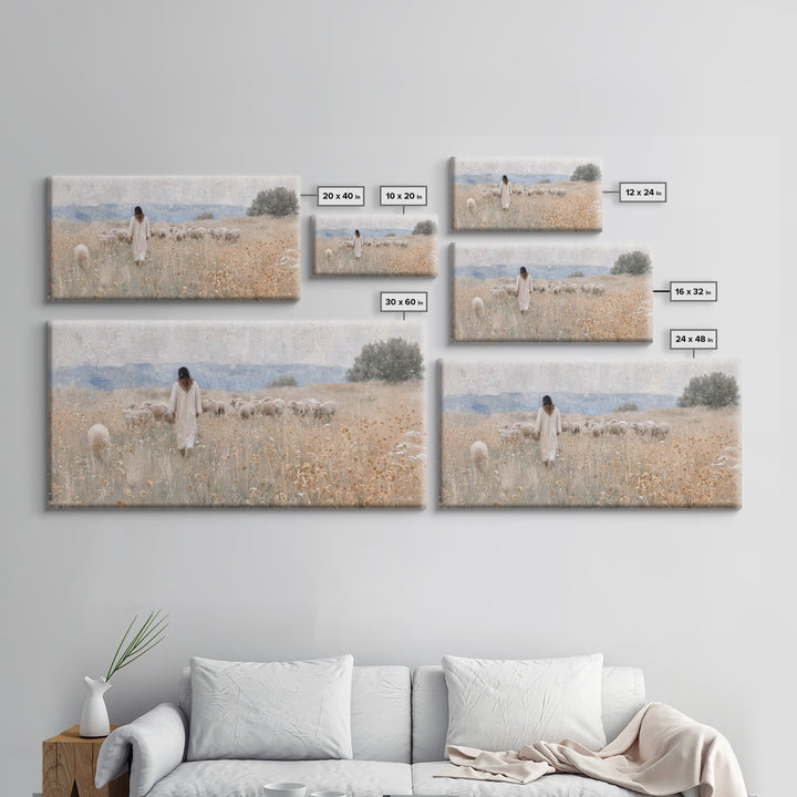 Shepherds Of Grace – Framed Canvas Print – Christian Wall Art – Jesus Painting – Christian Art Canvas – Christian Christmas Art – Christian