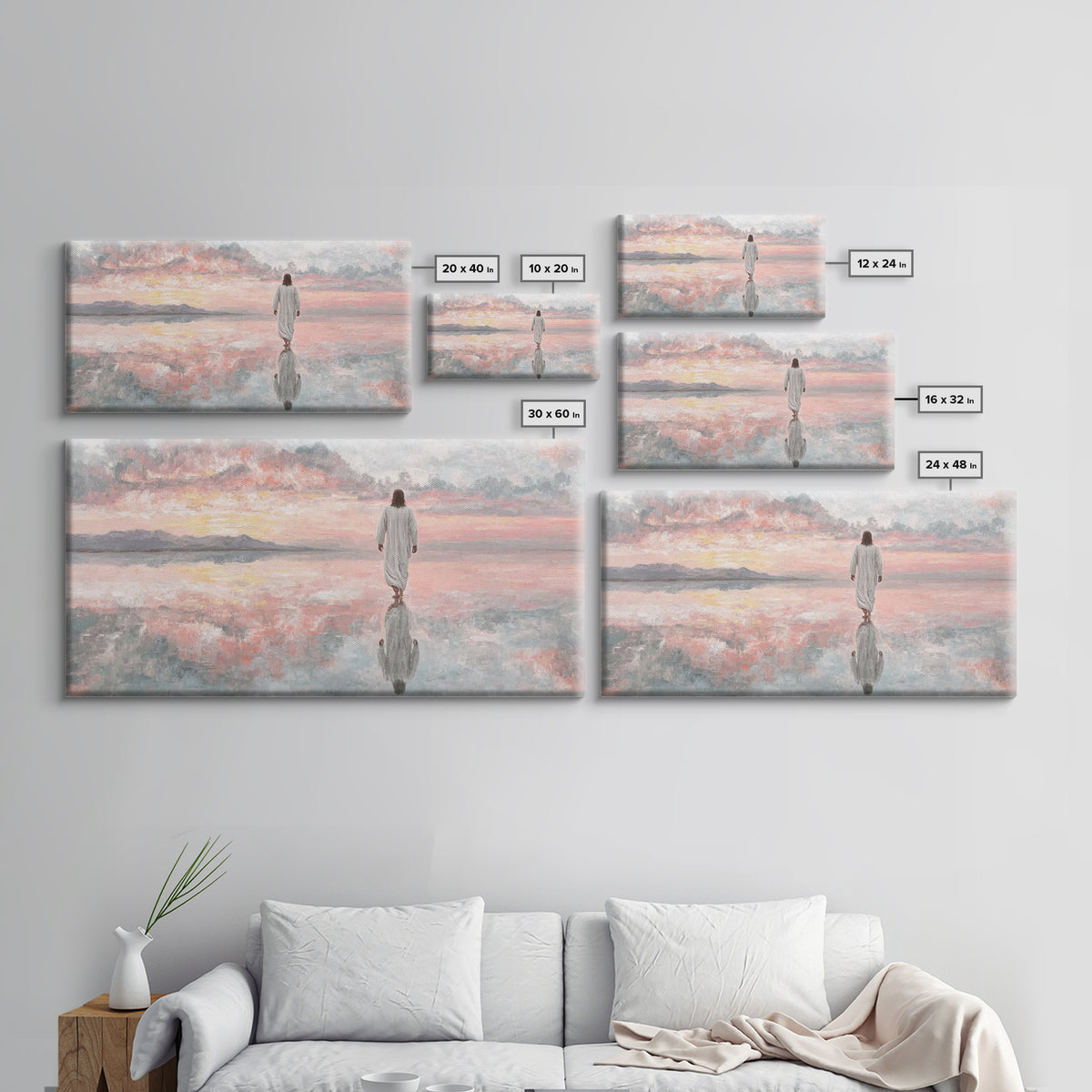 Walking In Glory | Framed Canvas Print | Christian Art Canvas | Jesus Painting | Christian Wall Art | Christian Gift | Christmas Art