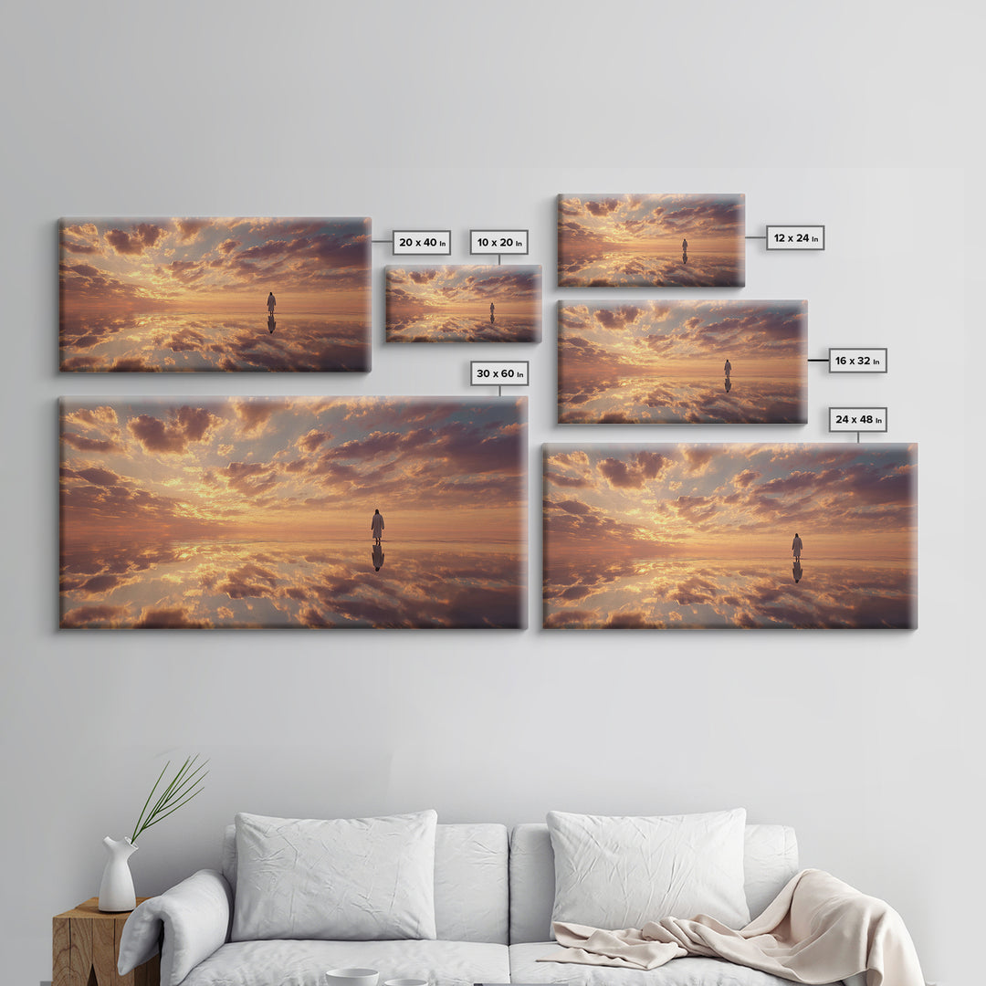 Heaven’s Horizon Walk – Framed Canvas Print – Christian Wall Art – Jesus Painting – Christian Art Canvas – Christian Art – Christmas Art –