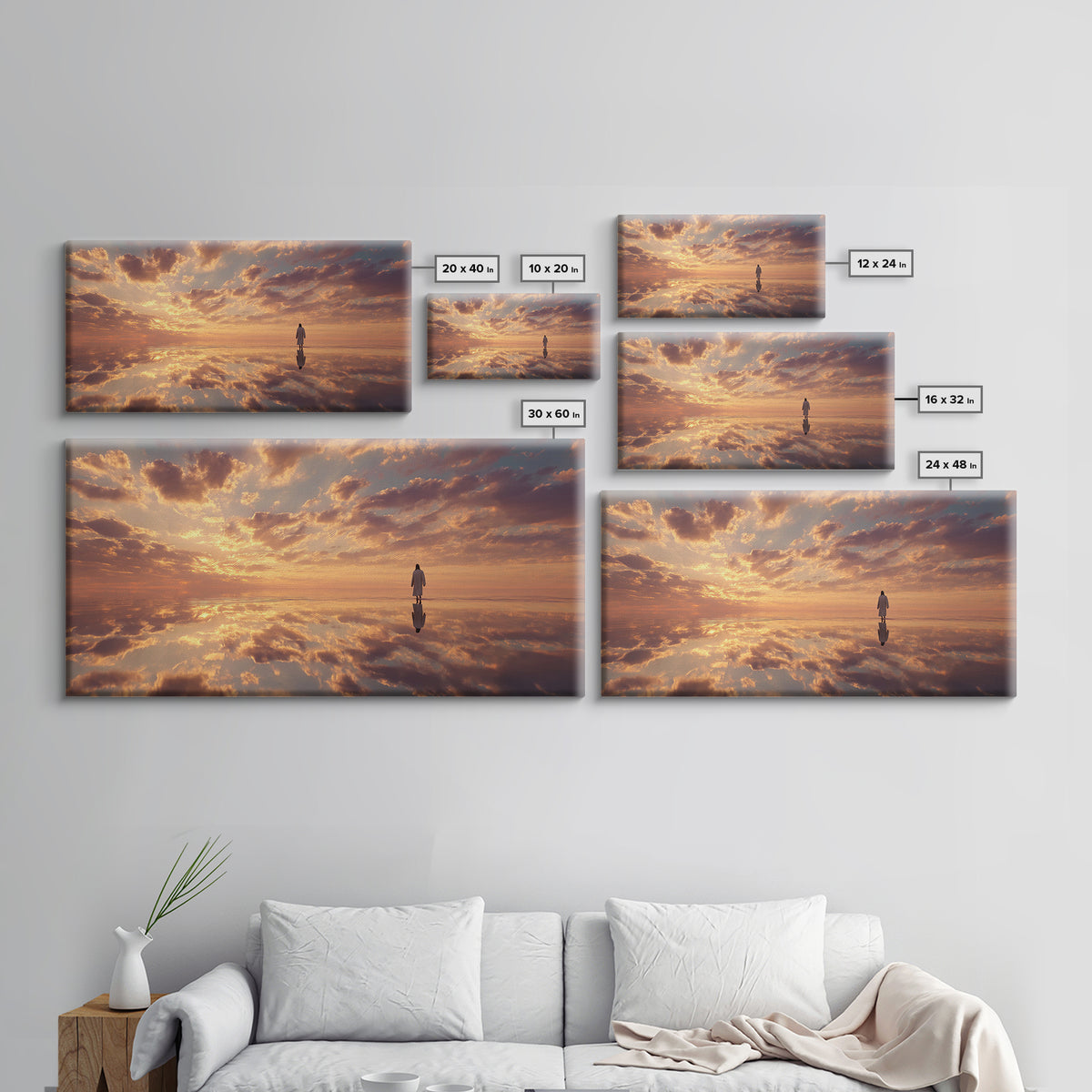 Heaven’s Horizon Walk – Framed Canvas Print – Christian Wall Art – Jesus Painting – Christian Art Canvas – Christian Art – Christmas Art –