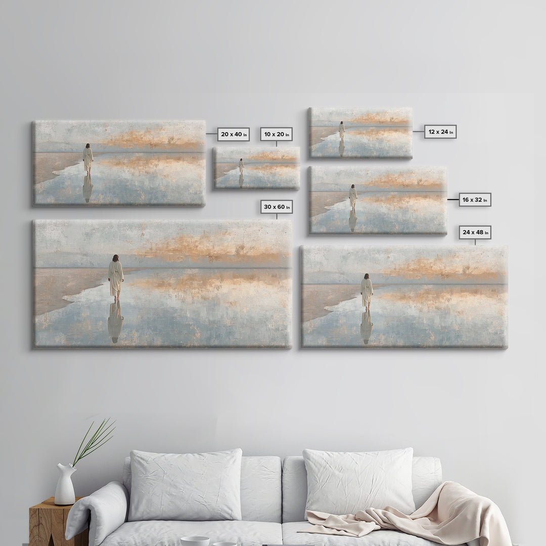 Still Waters, Framed Canvas Print, Christian Art Canvas, Jesus Wall Art, Christian Decor, Christmas Art, Christian Painting, Holiday Art