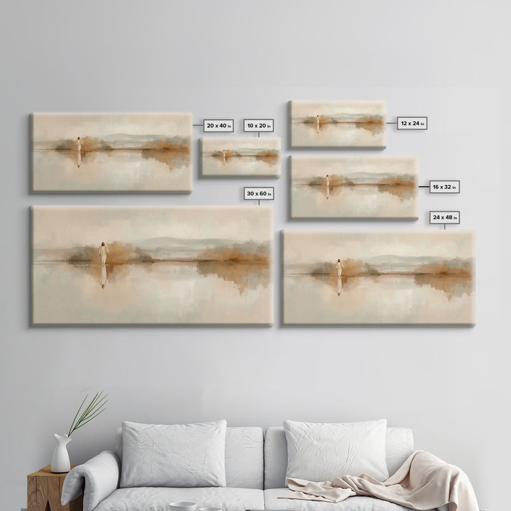 Quiet Horizon - Framed Canvas Print - Christian Art Print - Jesus Art Canvas - Christmas Decor - Christian Wall Art - Sacred Art - Holiday
