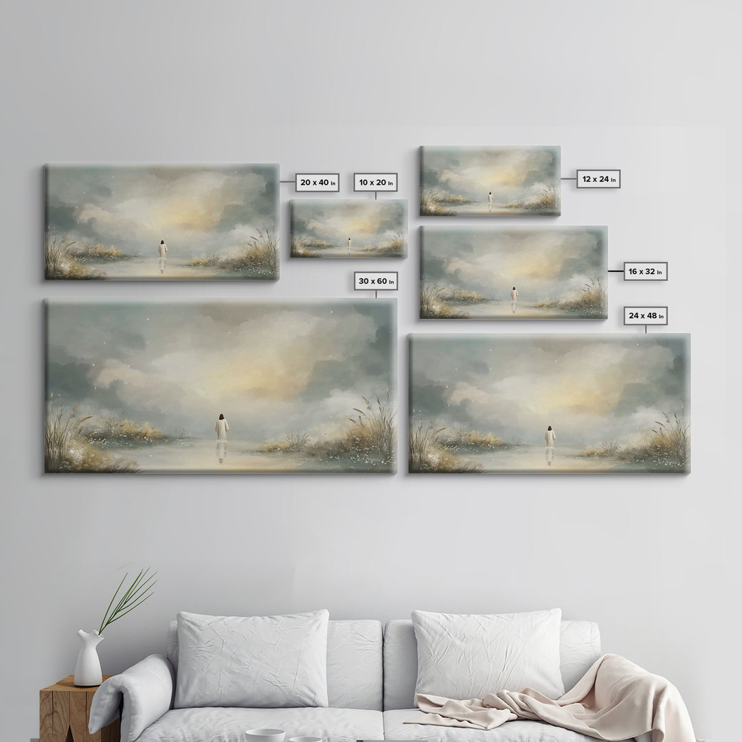 Heavenly Path | Framed Canvas Print | Christian Wall Art | Jesus Painting | Christmas Art | Christian Decor | Large Christian Art | Faith A