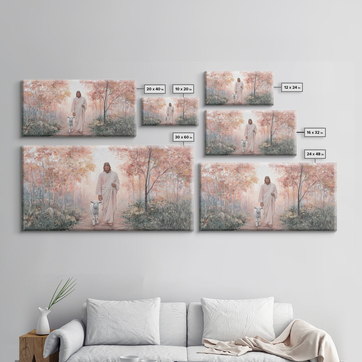 Gentle Shepherd - Framed Canvas Print - Christian Art Canvas - Jesus Wall Art - Christmas Art - Christian Painting - Holiday Art - Faith Ar