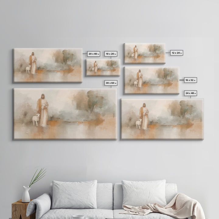 Soft Mercy Walk, Framed Canvas Print, Christian Art Canvas, Jesus Art Print, Christmas Decor, Christian Wall Art, Subtle Christian Art