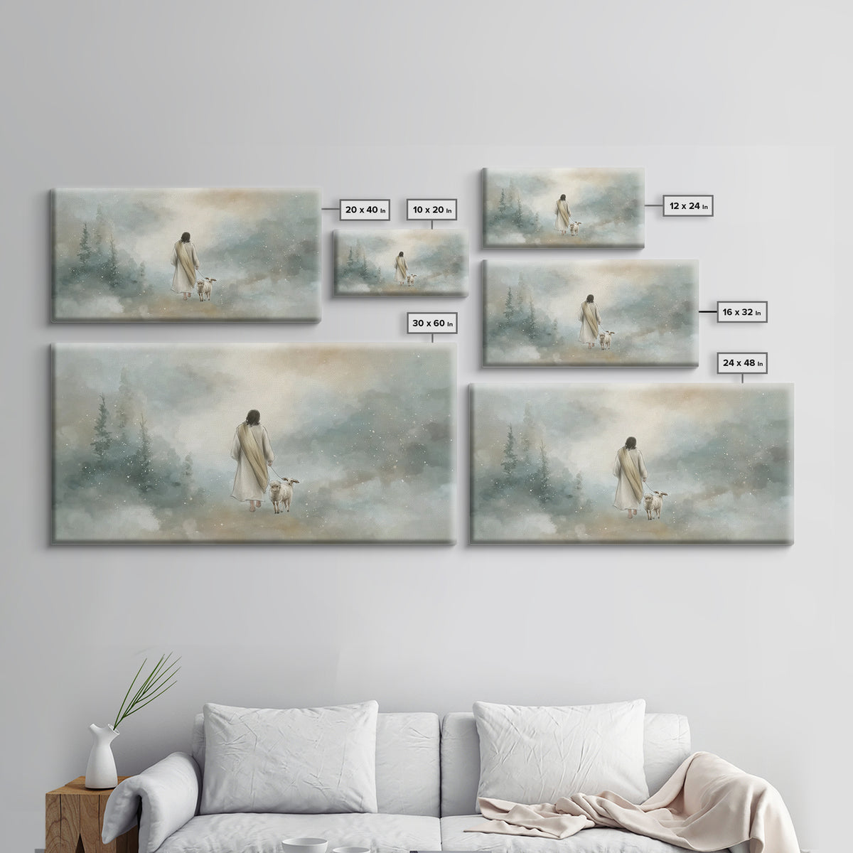 Heavenly Walk – Framed Canvas Print – Christian Art Canvas – Jesus Painting – Christian Wall Art – Christmas Art Work – Christian Decor