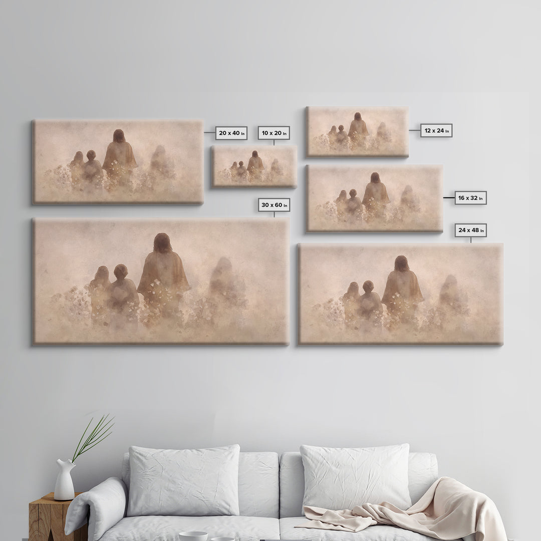 Silent Meadow Light – Framed Canvas Print – Christian Wall Art – Christian Art Canvas – Jesus Painting – Christmas Wall Art – Christian Gif