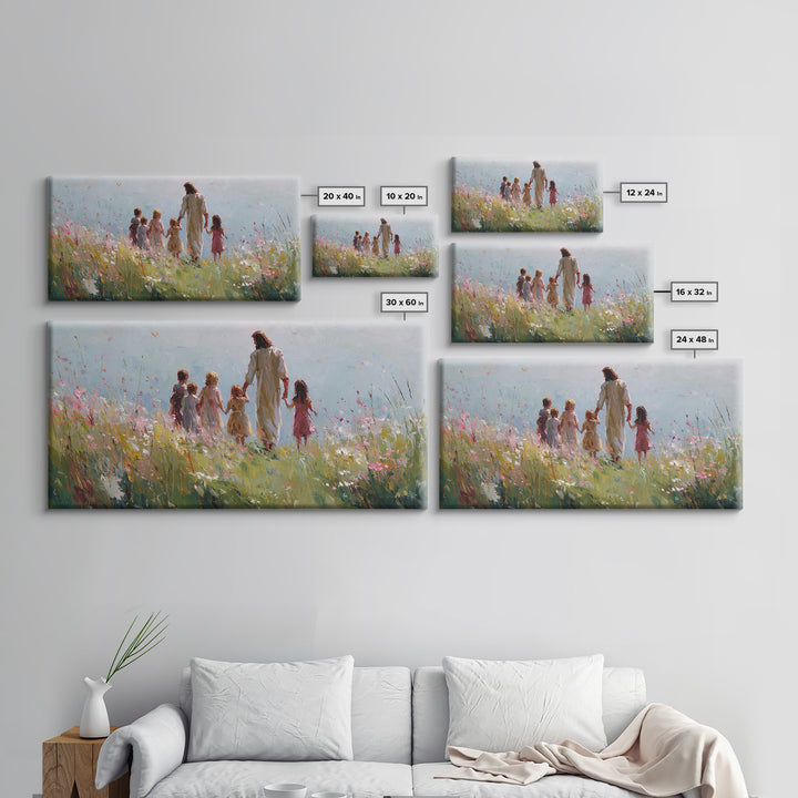 Field Of Blessings, Framed Canvas Print, Christian Art Canvas, Christian Wall Art, Jesus Painting, Christian Christmas Art, Christian Gift