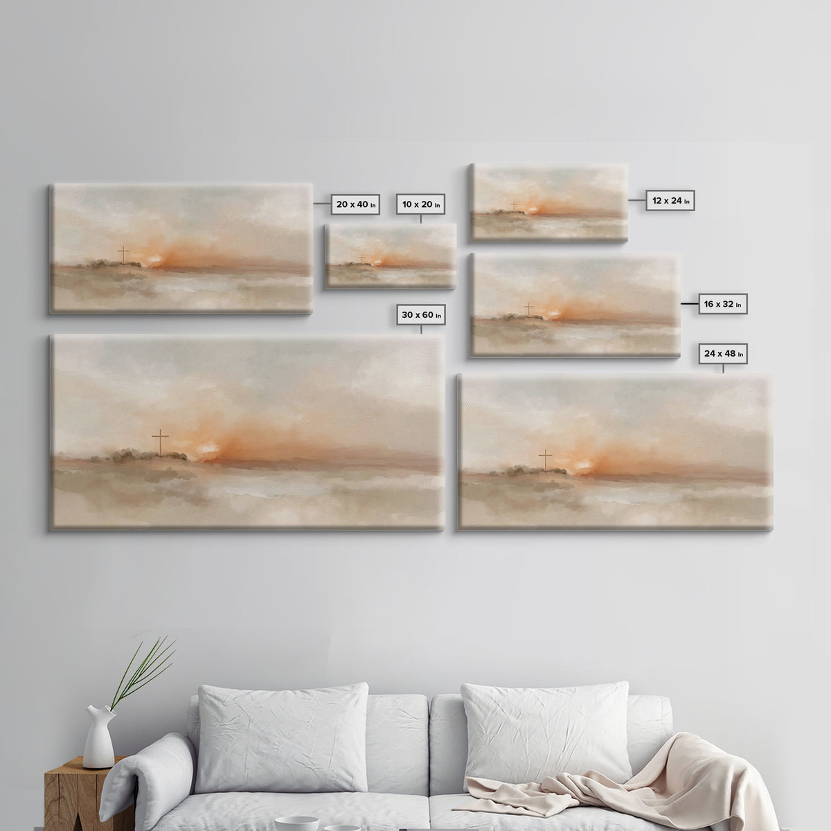 Cross At Daybreak – Framed Canvas Print – Christian Art Canvas – Christian Wall Art – Modern Christian Art – Christian Gift – Christian Art
