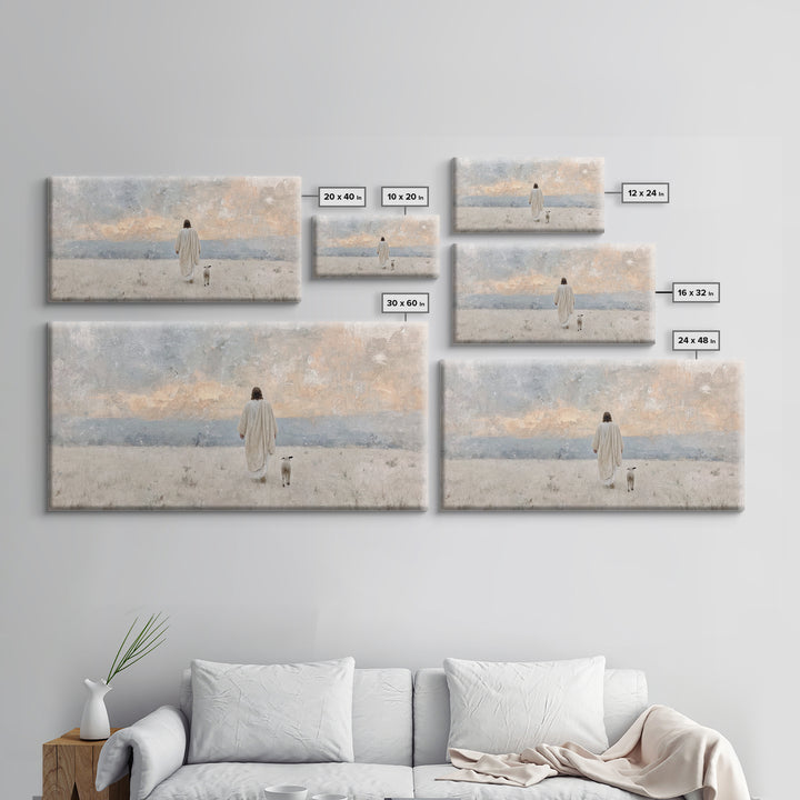 Quiet Shepherd Walk – Framed Canvas Print – Christian Art Canvas – Jesus Painting – Moody Christian Art – Christmas Wall Art – Christian De