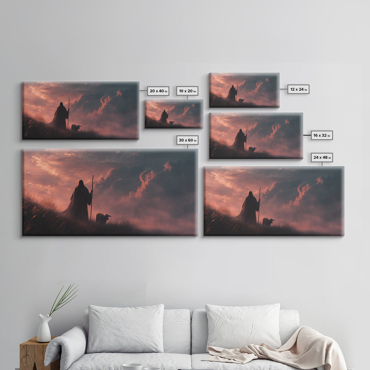 Shepherd’s Peace – Framed Canvas Print – Christian Art Canvas – Jesus Painting – Christmas Art Work – Christian Wall Art – Christian Gift