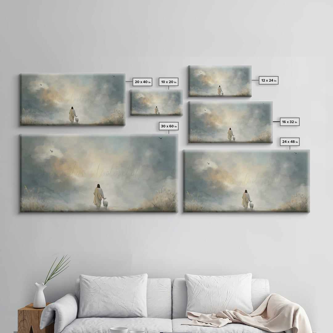 Still Waters Path – Framed Canvas Print – Christian Wall Art – Jesus Painting – Subtle Christian Art – Christian Art Canvas – Christian Chr